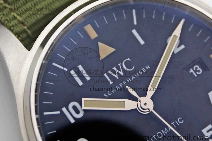 MIROTIME 0126 FastDry Mark XVIII “TRIBUTE TO MARK XI” IW327007 M+F 1:1 Best Edition Black Dial on Green Nylon Strap A 7050